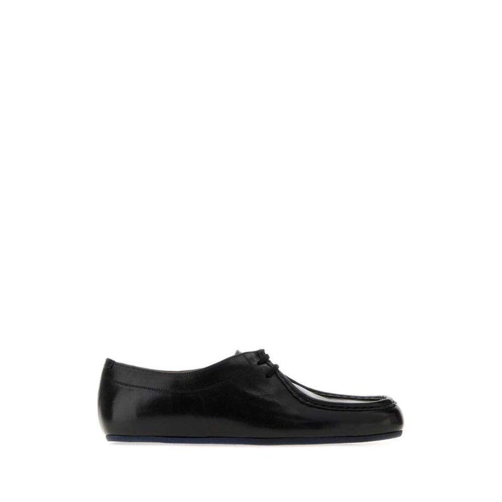 Jil Sander Men Black Leather Hood Lace-Up Shoes